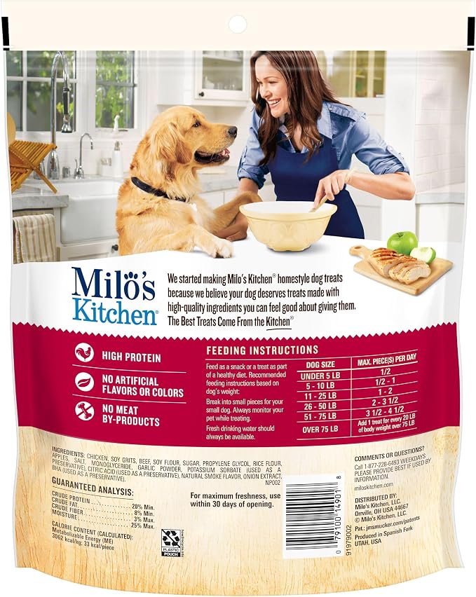 Milo's Kitchen Dog Treat Bundle: Chicken Meatballs 18 Ounce + Chicken & Apple Sausage Slices 18 Ounce