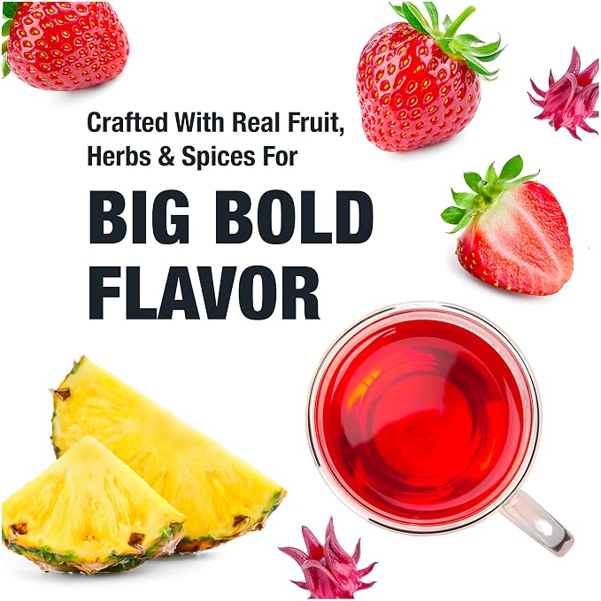 Tiesta Tea - Strawberry Samba Mate, Loose Leaf, Strawberry Hibiscus Mate Tea, High Caffeinated Fruit Blend, Make Hot or Iced Up to 200 Cups, 16oz Resealable Bulk Pouch