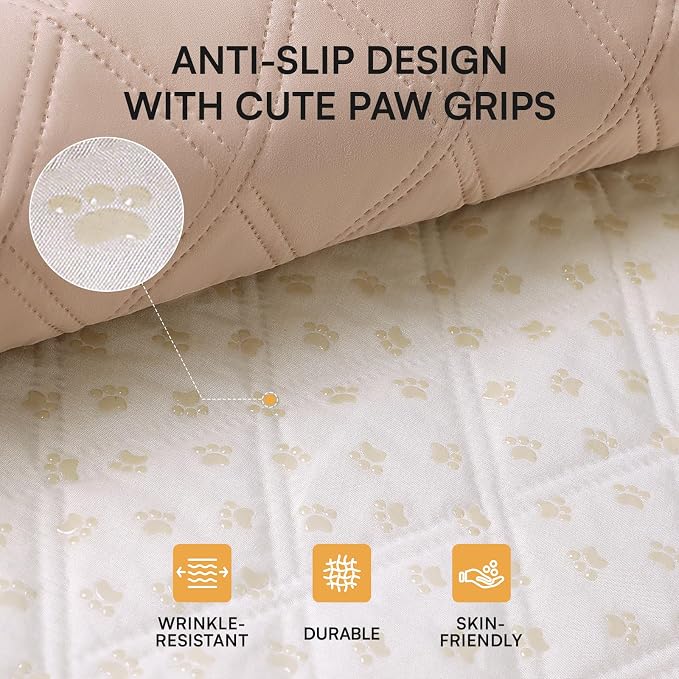 Luciphia Waterproof Couch Cover for Dogs, Non-Slip Pet Sofa Protector | Non-slip waterproof couch cover scratch-resistant machine washable protects sofa bed from spills fur, Light Beige, 82" x 120"