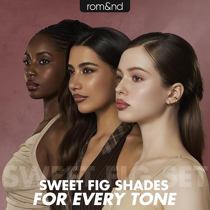 rom&nd Volume Hack Trio Sweet Fig Set | Korean Lip Combo for Plump, Hydrated & Glossy Lips | 3-in-1 Kit