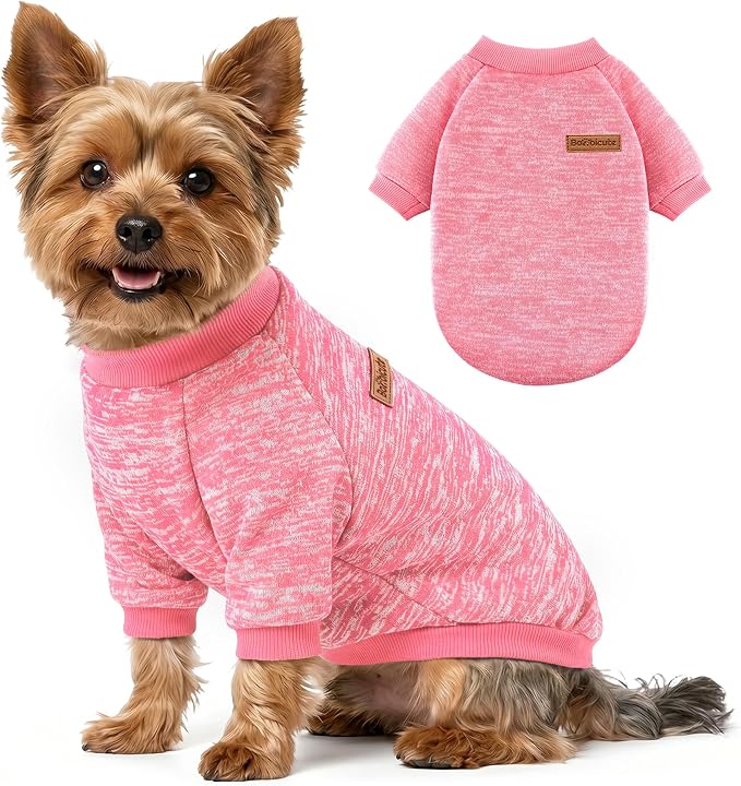 1 Pack Dog Sweaters for Small Dogs Girl Boy Winter Fleece Clothes Warm Soft Dog Sweatshirt Outfit for Dogs Cats Pet Apparel
