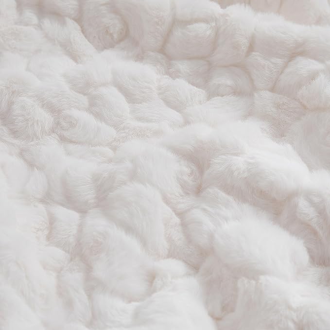 Fluffy Reversible Faux Fur Throw Blanket Thick Warm Blankets Cozy for Couch | Soft Plush Machine Washable Bed Home Decor, Large 50x70 Inch, for Women Men