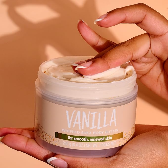 Tree Hut Vanilla Whipped Shea Body Butter, Long-Lasting Hydration for Soft, Smooth Skin, Nourishing Essential Body Care, Lightweight Moisturizer, Holiday Gift & Stocking Stuffer, 8.4 fl oz