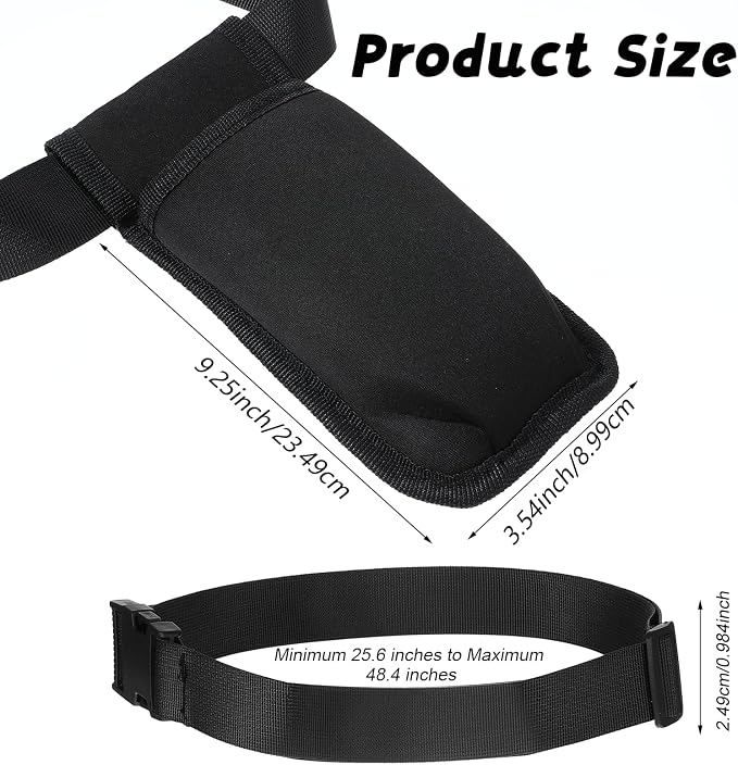ElevateTech Massage Bottle Bag Lotion Oil Waist Holder Organizer Therapist Bag Adjustable Durable Black Portable Storage Pouch Belt Hanging Easy Access Accessories Gifts 1Pcs