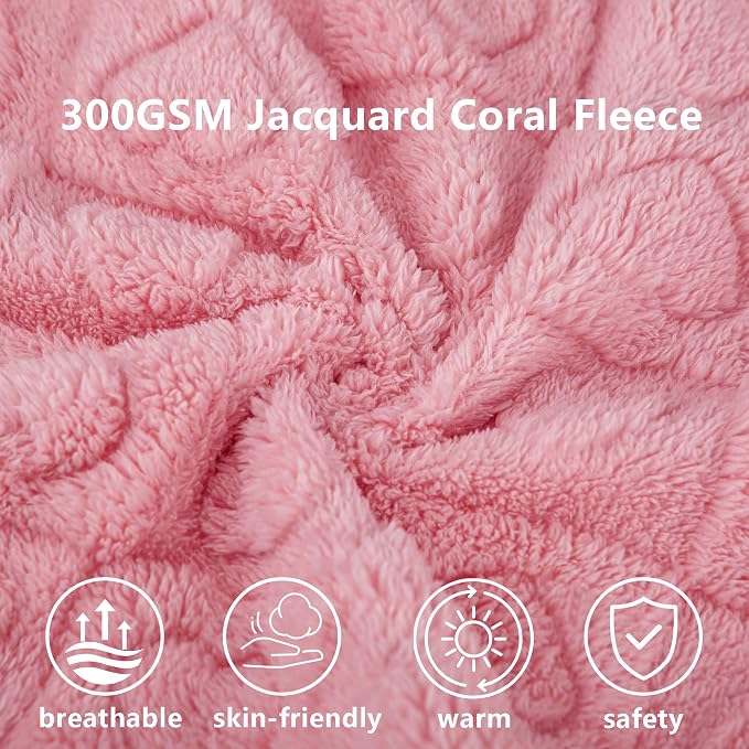gogobunny Pet Blanket for Dogs Cats, 300GSM Ultra Soft Coral Fleece Blanket, Washable Small Dog Cat Blanket, Calming Crate Mat, Furniture Protector for Couch Bed Car Seat, Pink, 25x35IN