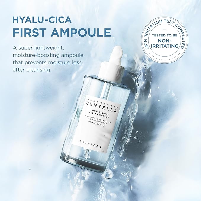 SKIN1004 Hyalu-Cica First Ampoule, Korean Serum for Face with Hyaluronic Acid & Centella, Facial Ampoule Serum for Deep Moisture, Lightweight Centella Ampoule, Korean Skin Care, 1.69 fl.oz /50ml