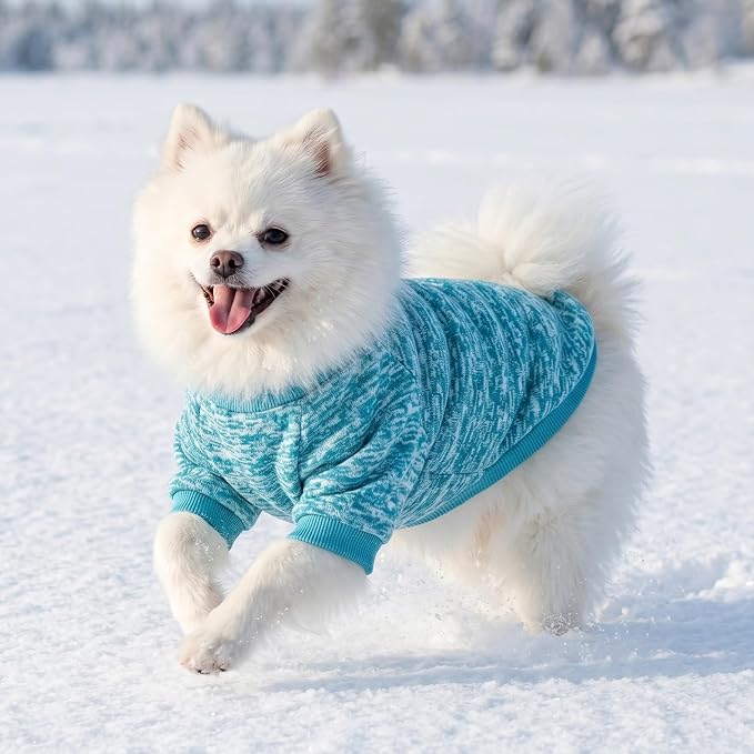 3 Pack Dog Sweaters for Small Dogs Girl Boy Winter Fleece Clothes Warm Soft Dog Sweatshirt Outfit for Dogs Cats Pet Apparel