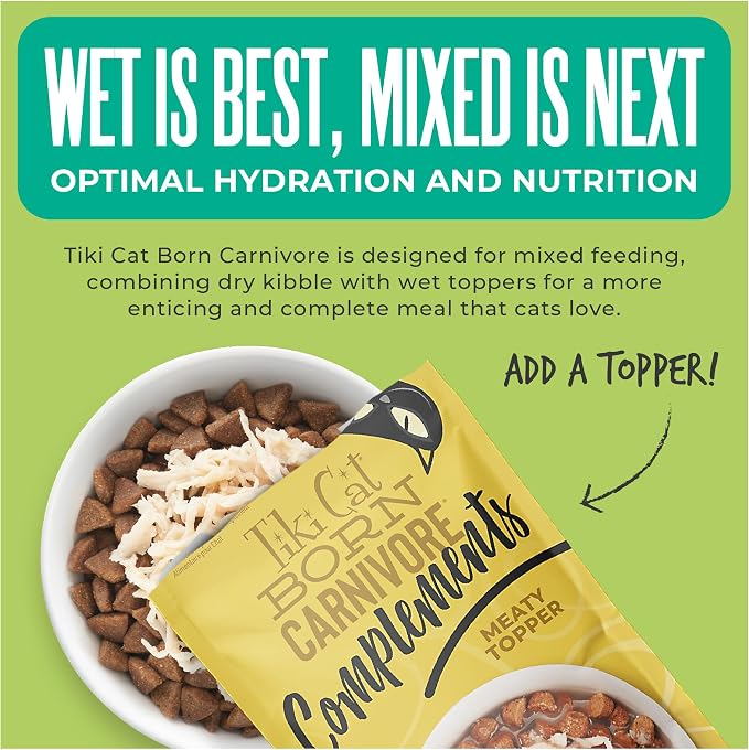 Tiki Cat Born Carnivore Dry Cat Food, Trout & Menhaden Fish Meal | Supports Healthy Weight and Immune System, Crunchy Kibble Texture, 66 Percent Animal Ingredients, Grain Free Recipe