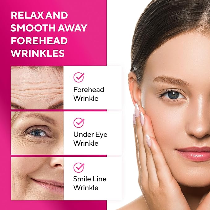 SILKDERMIS Silicone Face and Forehead Wrinkle Patches: Facial Wrinkle Patch for overnight and Smile Line and Under Eye Patches Forehead Wrinkle Treatment (Red(1 Count (Pack of 5)))