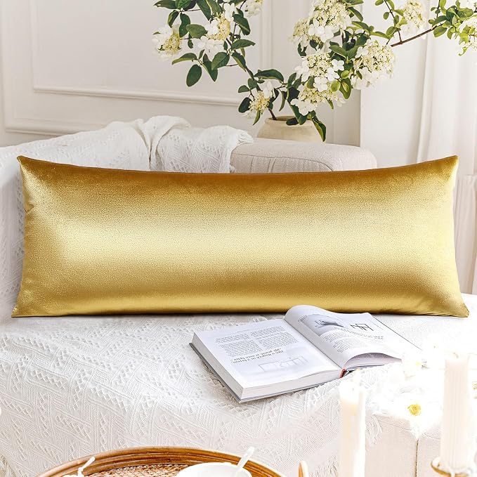 Artscope Luxury Velvet Pillow Covers Super Soft Decorative Rectangle Throw Pillow Covers Case Cushion Covers for Sofa Couch Bedroom Car Decor 14x36 Inch Shimmery Gold