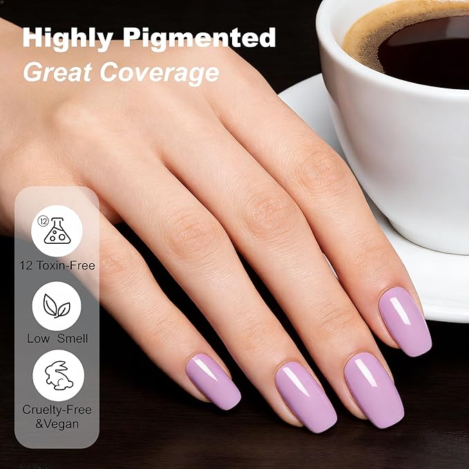 YTD Likomey Pink Purple Gel Nail Polish,15ml Salon Home DIY Manicure and Pedicure Fall Winter Soak Off UV Color Varnish,CS474