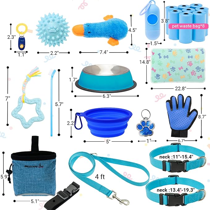 FLYSTAR Puppy Starter Kit for Small Dogs, 26 Pcs Puppy Essentials Supplies