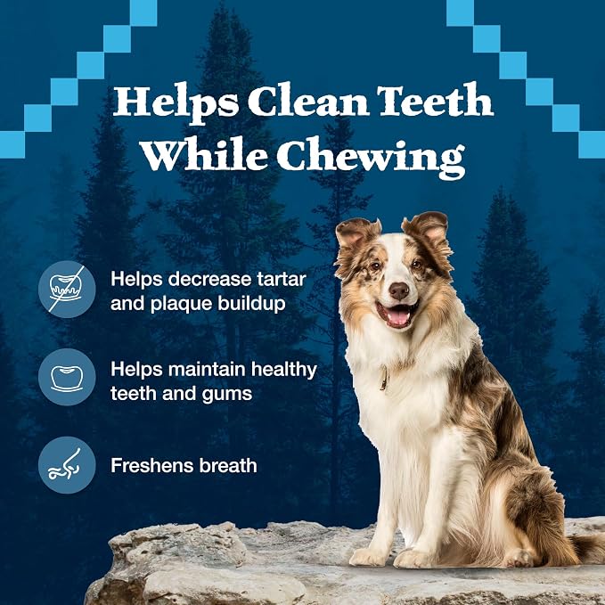 Blue Buffalo Wilderness Mini Dog Dental Chews, Grain-Free, 10 oz | Reduces Tartar & Plaque, Freshens Breath, Sized for Dogs 5-15 lbs., No Artificial Preservatives