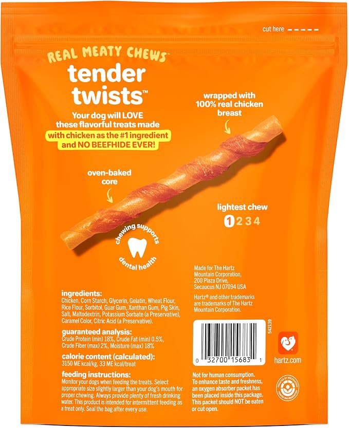 Oinkies Tender Twists Rawhide‑Free Dog Chews , 72 Count