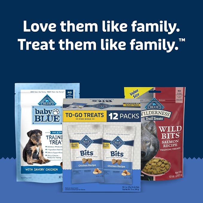 Blue Buffalo Bits Chicken Training Treats, 1 oz, 12 ct | Real Chicken First, DHA for Cognitive Development, No Chicken By-Product Meals, Free from Red Dye 40