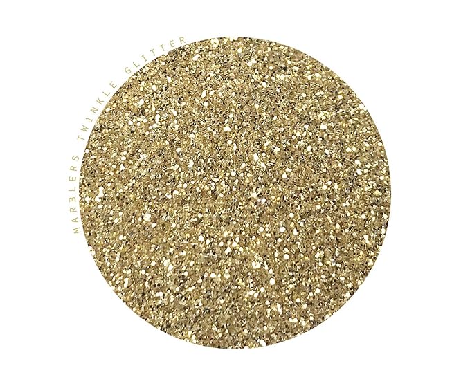 MARBLERS Twinkle Face & Body Glitter [Light Gold] 0.18oz (5g) | Fine | Non-Toxic | Vegan | Cruelty-Free | Festival, Rave & Party Makeup | Eye, Hair, Nail Polish, Eyeshadow | Nail Art | Gel Nail