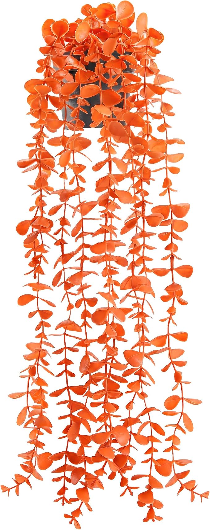 Der Rose 1Pcs Fake Fall Plants Hanging Orange Artificial Potted Faux Eucalyptus Plant Decorations for Fall Thanksgiving Bathroom Table Centerpiece Wall Kitchen Room Decor Indoor and Outdoor