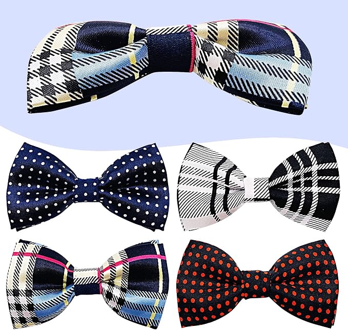 PET SHOW 10 Pack Dot Dog Bowties for Small Dogs Slide on Collar