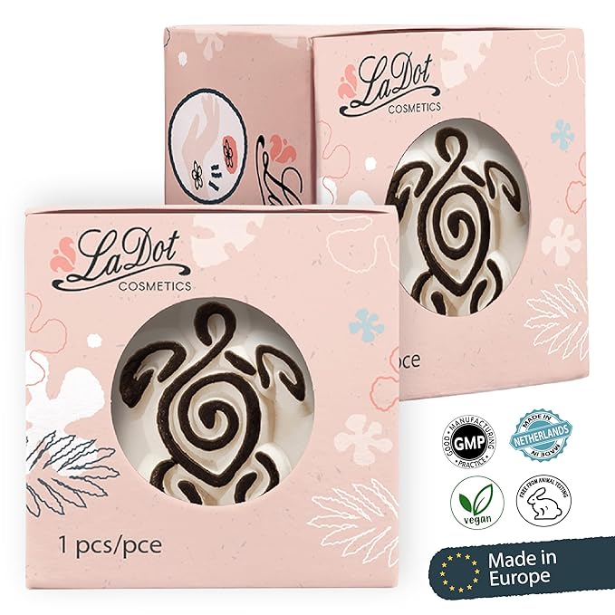 LaDot Temporary Tattoo Stamp– Easy-to-Use Reusable Ceramic Skin Stamp for Creating Custom Temporary Tattoos – Fun Body Art Tool for Parties, Events, and Festivals (Turtle, Small)