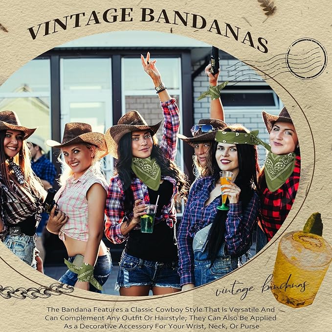 Suhine 12 Pcs Bandanas Bulk 22 x 22 Inch Paisley Headband Cowboy Handkerchief Christmas Thanksgiving Gift for Women Men