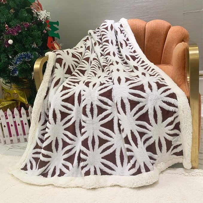 LOMAO Sherpa Fleece Blanket Fuzzy Soft Throw Blanket Dual Sided Blanket for Couch Sofa Bed (Rose Brown, 51"x63")