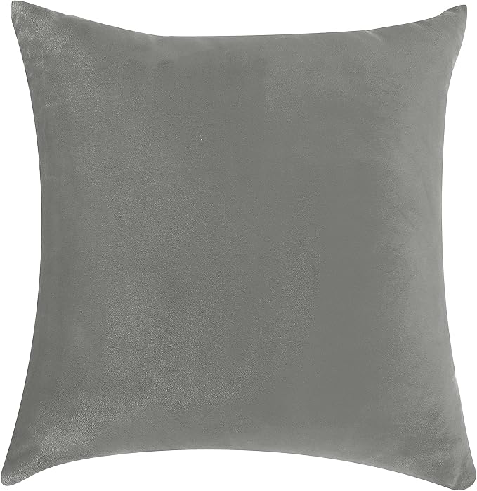 NiNi ALL Grey Velvet Throw Pillow Covers 24x24 Pack of 2 Decorative Couch | Soft Solid Boho Cushion Squar Pillow Cases for Chair Sofa Bedroom Farmhouse Living room Modern Luxury Home Decor Christmas