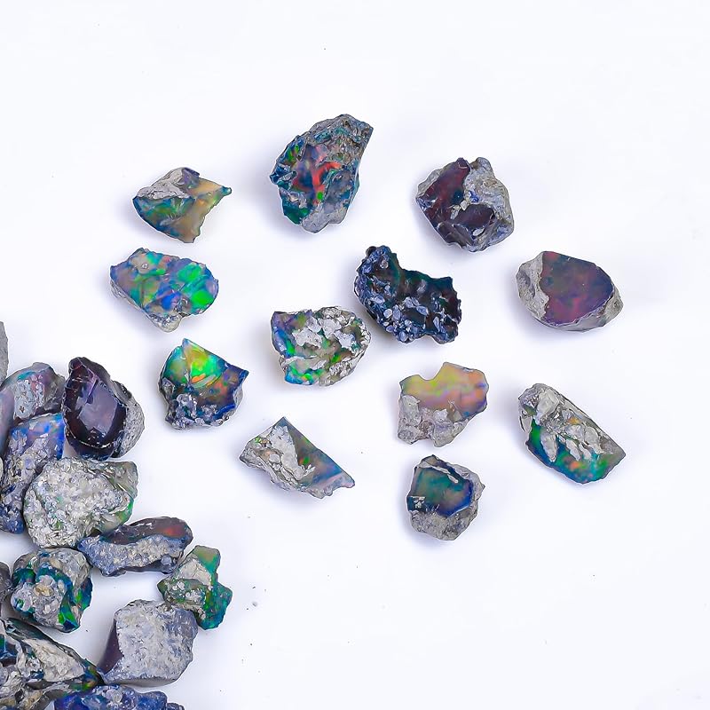 50 carats Raw Black Opal Gemstone and Crystals, Wholesale Gemstone Lot, Rough Crystals, Rock Stones, Jewelry Making Supplies, DIY & Crafts, A+ Grade