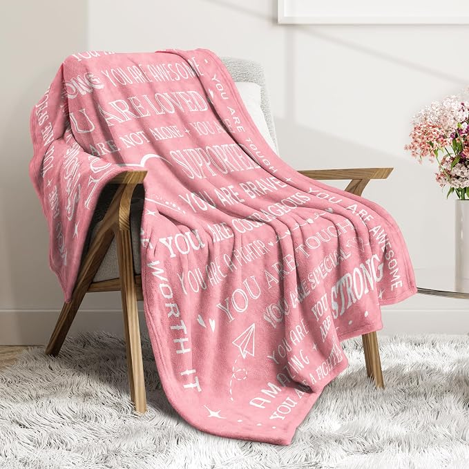 Get Well Soon Gifts for Women- Inspirational Gifts Blanket | Feel Better After Surgery Gifts for Sick Women, Thinking of You Gift for Her Friend Sister Coworker, 60'' x 50''