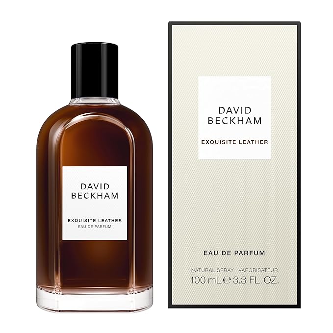 David Beckham Collection Exquisite Leather Eau de Parfum 3.3 fl oz (Pack of 1), Notes of Apple, Bourbon Leather, and Sandalwood, Men's Fragrance, Long Lasting, Everyday Fragrance, Travel Size