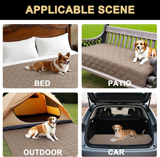 PrinceDeco Couch Cover for Dogs Waterproof Blanket Sofa Covers Washable Anti-Slip Sofa Slipcover for Furniture Sofa, Crate, RV Seats,Car, Pet Puppy Essentials(, 30.5x62 Inch, Taupe