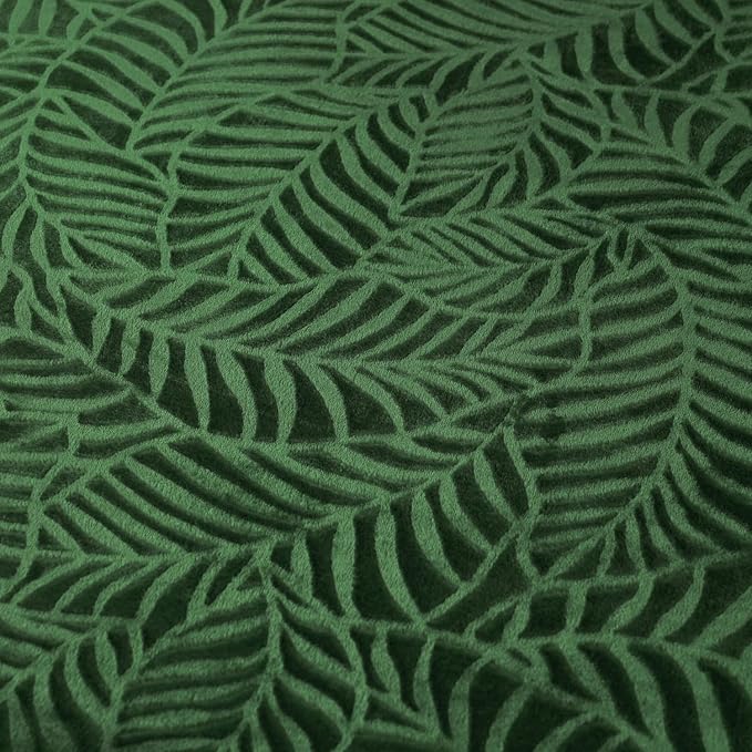 Super Soft Flannel Fleece Throw Blanket, 60 x 80 Inches, Olive Green | Lightweight Cozy Warm Leaves Textured Plush Blanket for Bed Couch Sofa