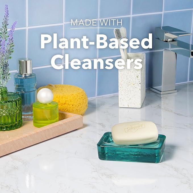 Safeguard Micellar Deep Cleansing Bath Bar Soap, Washes Away 99 Percent of Bacteria, Leaves Skin Soft, Made with Plant Based Cleansers, Fresh Clean Scent with Aloe, 3.2 oz (8 Count)