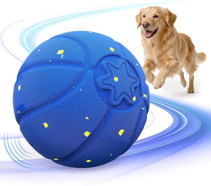 Invengo Interactive Dog Ball, Automatic Rolling Dog Toys with 3 Play Modes | E-TPU Material Dog Balls, IP65 Waterproof Interactive Dog Toys for Medium Dogs(Blue)