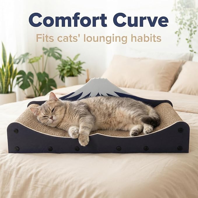 Cat Scratcher Bed Wear-Resistant Large Cats Scratching Bed Sofa Long Lasting Scartching Pads for Indoor Cats, Furniture Protector,Dual-Purpose-Scratch Claws and Sleep,The Shape of Mountains