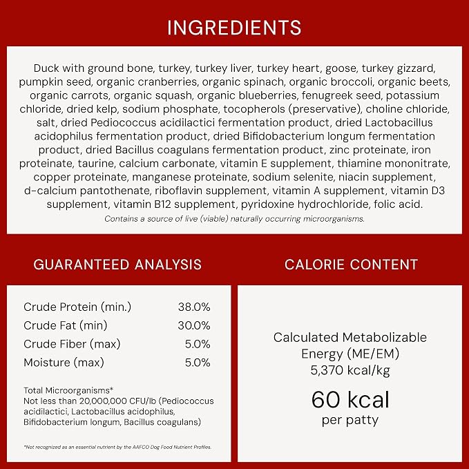 Stella & Chewy's Freeze-Dried Raw Dinner Patties - Duck Duck Goose Recipe - High Protein Grain-Free Puppy & Dog Food - Perfect For Picky Eaters - 25 oz