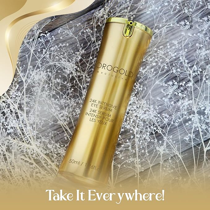 OROGOLD 24K Intensive Eye Serum - Under Eye Serum to Help Reduce the Look of Dark Circles and Puffiness - Gold, Green Tea, Aloe Vera and Vitamin C - 1.76 Fl. Oz.
