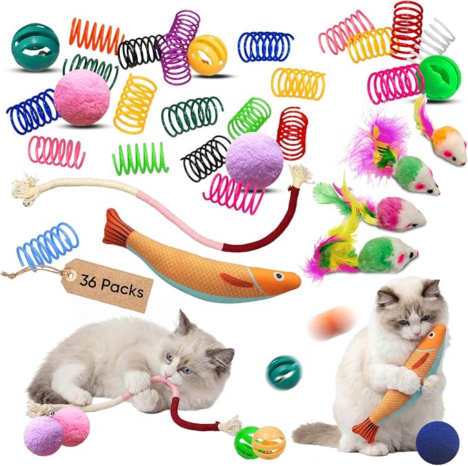 Cat Toys for Indoor Cats, 36 Pack Interactive Cat Toy Set