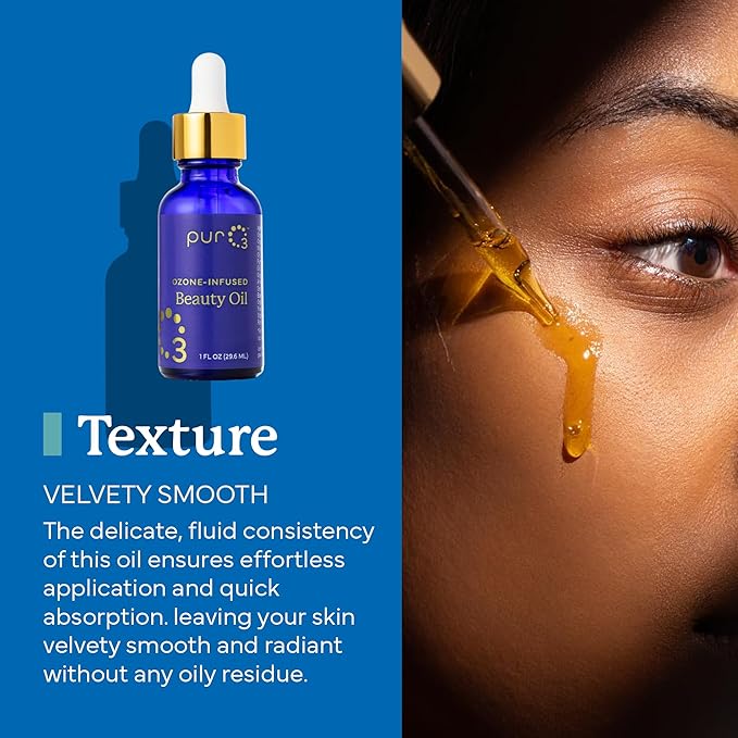 PurO3 Beauty Oil – Vegan Hydrating Face Oil with Activated Oxygen – Natural Skin Care for Radiant and Smooth Skin, 30 ml