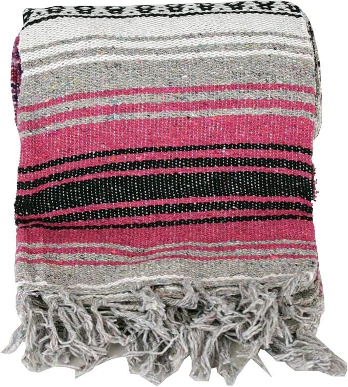 Canyon Creek Authentic Mexican Yoga Falsa Blanket (Pink)