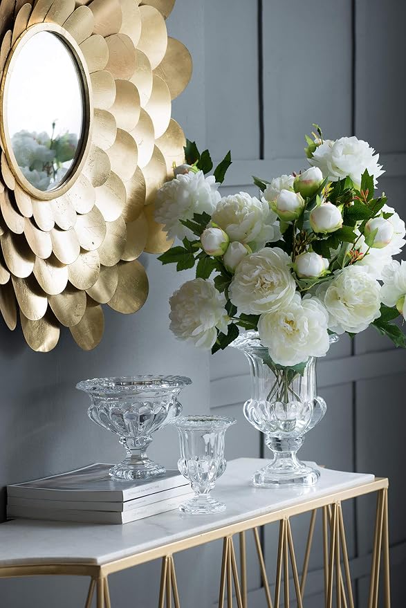 8" x 6" Clear Glass Bowl Flower Vase Planter Rustic Classic Home Décor Table Top Centerpiece Display Container Wedding Party Event Catering Gift