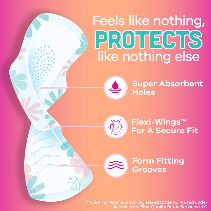 Always Radiant Teen Pads, Size 1, Regular, with Wings, Unscented, 126 Count, Pakc of 3