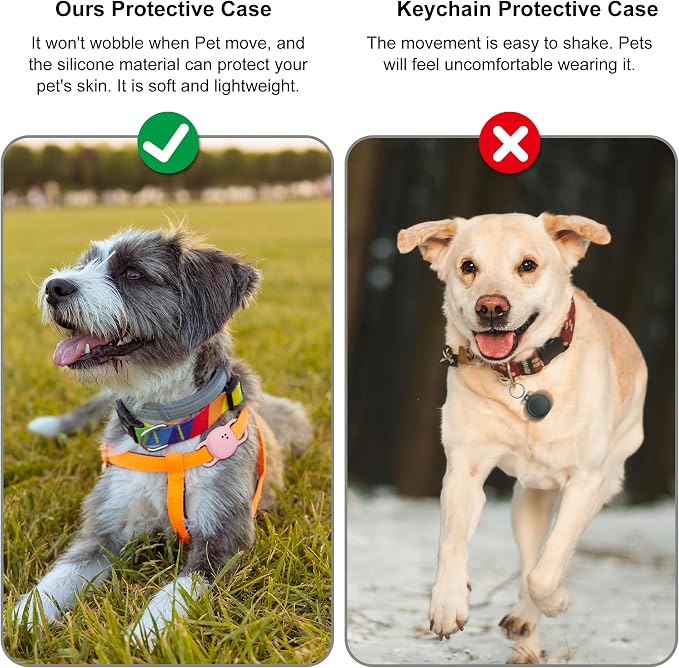 DDJ 2-Pack Cat Collar Case for Life360 Tile Sticker (Smallest Tracker)–NOT for Tile Mate/Pro–Silicone Protective Holder for Dog/Pet Collar, Ultra Durable, Easy Installation, Lightweight, Pink