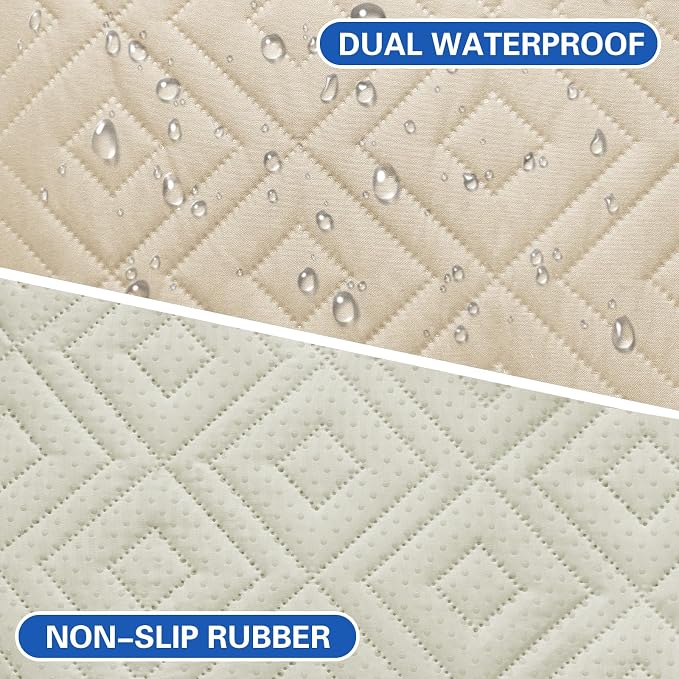 2026 Waterproof Bed Sofa Blanket (68"x82") Comfy Couch Sofa Mat for Dog Pets with Anti-Slip Back, Universal Incontinence Lightweight Liner Pad for Furniture Car Picnic etc Durable Washable, Beige
