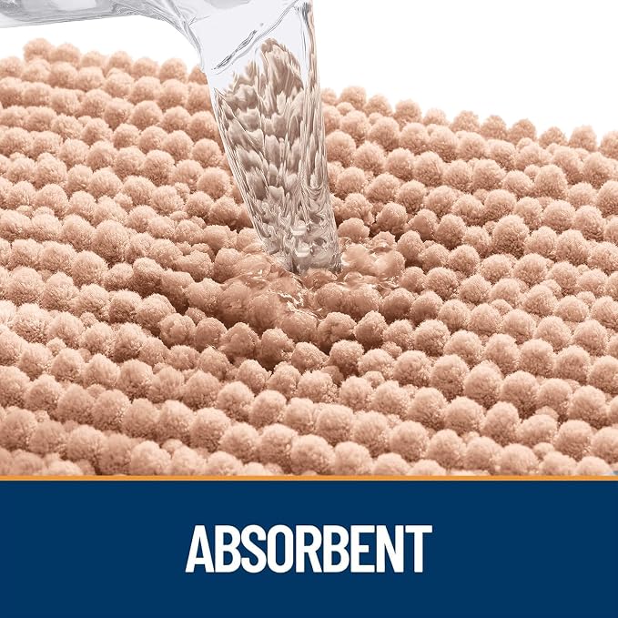 OLANLY Dog Door Mat for Muddy Paws 44x24, Extra Absorbent Chenille Mud Mat | Peach, Absorbs Moisture and Dirt, Non-Slip Machine Washable Doormat, Quick-Drying Indoor Entryway Floor Mat for Dogs