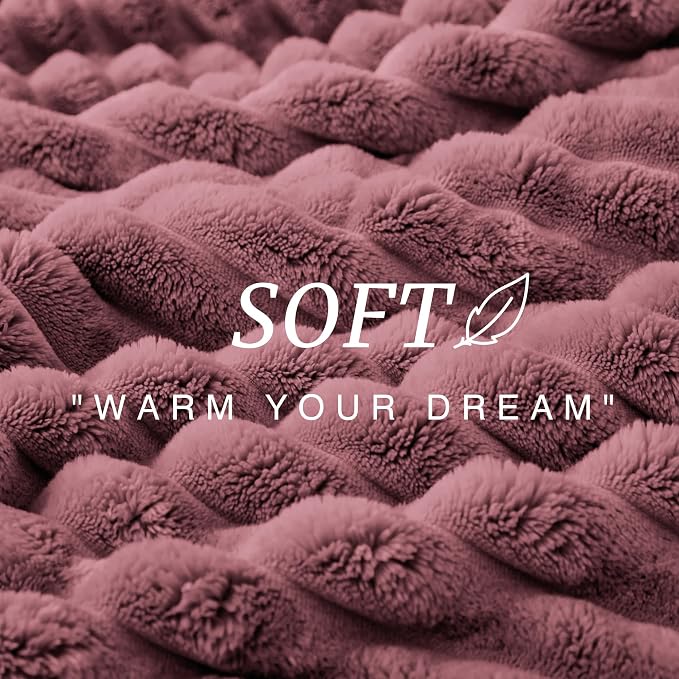 EXQ Home Gentle Soft Fleece Throw Blanket – Cozy Lightweight Blanket for Couch Bed – All-Season Warm Fuzzy Flannel Blanket for Women Mom Her – Gifts for Birthday(60"x80",Dusty Pink)