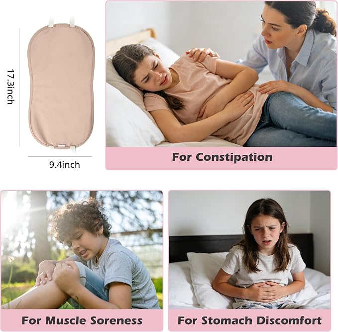 wegreeco Kids Castor Oil Pack Wrap, Reusable Kids Castor Oil Packs for Liver Stomach, Machine Washable Anti Oil Leak 1Pc with Adjustable Strap Rose Gold (Oil Not Included)