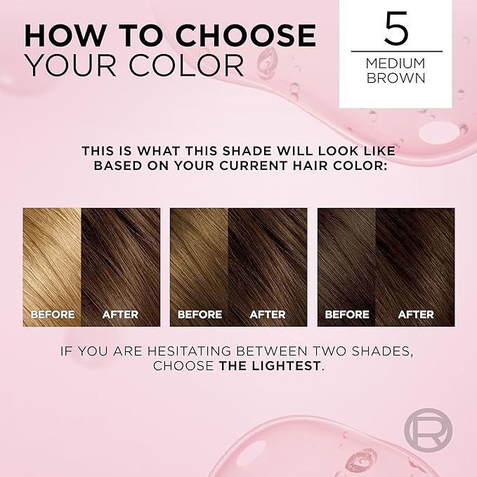 L'Oreal Paris Excellence Crème Permanent Hair Dye, Triple Care Hair Color with Pro-Keratine Complex for 100% Gray Hair Coverage, 5 Medium Brown, 1 Kit