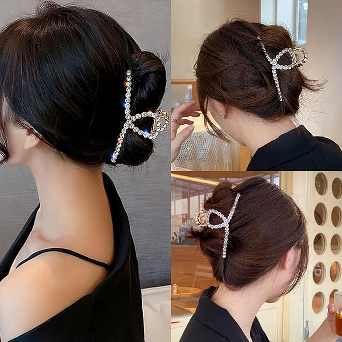 Rhinestone Hair Claw Clips, Vintage Opal Gold Metal Hair Jaw Clip for Women, Non Slip Hair Clamp for Long, Thick Hair Fashion Wedding Party Accessories Elegant Hair Barrettes Decorations for Ladies
