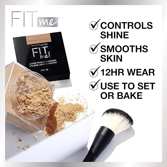 Maybelline Fit Me Loose Setting Powder, Face Powder Makeup & Finishing Powder, Fair, 1 Count