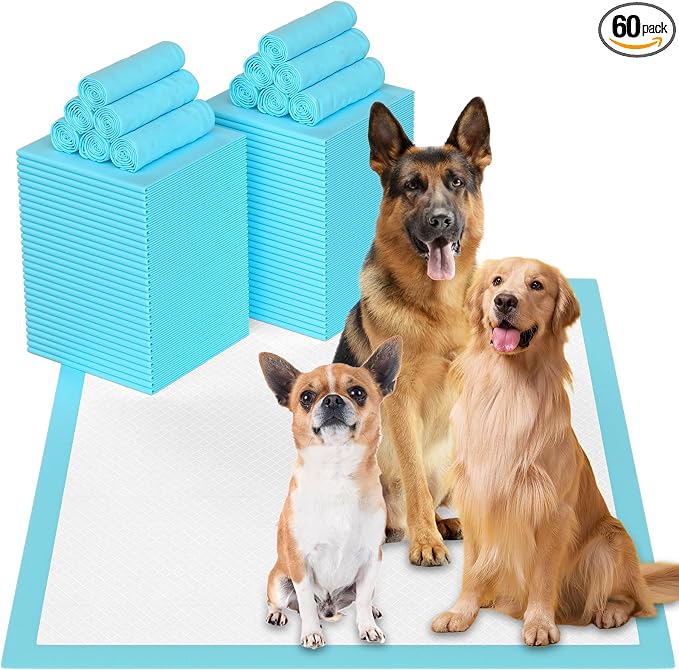 Puppy Pads for Dogs 32"x36" 60 Count, Thicken Disposable Pet Pee Pads | Extra Large & Non-Slip, Leak-Proof Incontinence Underpads, Super Absorbent & Quick-Dry, Jumbo Potty Pad for Cats Rabbits